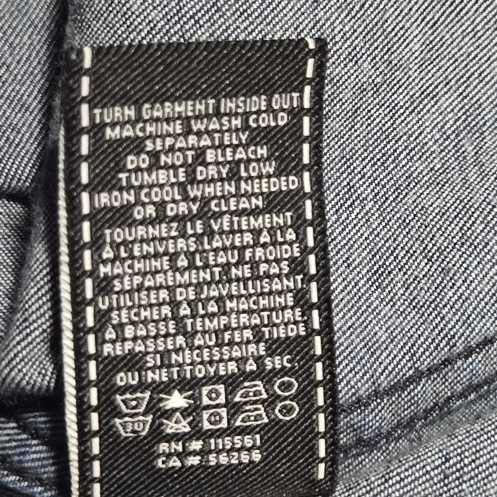 7 For All Mankind Womens Dark Wash Western Rodeo Trucker Denim Jean Dress Large - Picture 10 of 15